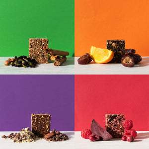 Mixed Box of BITES - Original, Date & Orange, Cacao & Hemp, Berry Berry Beetroot - Box of 12 Bites